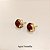 Brinco redondo Meia Coroa 10mm Pedras Naturais Banhado a Ouro - Imagem 2