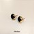 Brinco redondo Meia Coroa 10mm Pedras Naturais Banhado a Ouro - Imagem 4