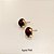 Brinco redondo Meia Coroa 10mm Pedras Naturais Banhado a Ouro - Imagem 5