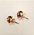 Brinco redondo Meia Coroa 8mm Pedras Naturais Esfera Banhado a Ouro - Imagem 1