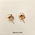 Brinco redondo Meia Coroa 8mm Pedras Naturais Esfera Banhado a Ouro - Imagem 4