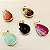 Pingente Gota 13x18mm Pedras Naturais Banhado a Ouro Abaulado Canovão - Imagem 1