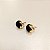 Brinco redondo Agata Negra Meia Coroa 10mm Pedras Naturais Esfera - Imagem 1
