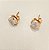 Brinco redondo Quartzo Branco Meia Coroa 8mm Pedras Naturais Esfera - Imagem 1