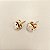Brinco redondo Quartzo Branco Meia Coroa 8mm Pedras Naturais Esfera - Imagem 4
