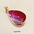 Pingente Gota Agata Rosa 13x18mm. Pedra Natural Banhado a Ouro Canovão - Imagem 1