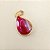 Pingente Gota Agata Rosa 13x18mm. Pedra Natural Banhado a Ouro Canovão - Imagem 2