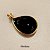 Pingente Gota Obsidiana Negra 13x18mm. Pedras Naturais Banhado a Ouro - Imagem 1