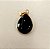 Pingente Gota Obsidiana Negra 13x18mm. Pedras Naturais Banhado a Ouro - Imagem 2