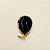 Pingente Gota Obsidiana Negra 13x18mm. Pedras Naturais Banhado a Ouro - Imagem 3