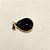 Pingente Gota Obsidiana Negra 13x18mm. Pedras Naturais Banhado a Ouro - Imagem 4