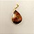 Pingente Gota Olho de Tigre 13x18mm. Pedras Naturais banhado a ouro - Imagem 2
