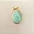 Pingente Gota Quartzo Verde 13x18mm Pedras Naturais banhado a ouro - Imagem 2