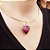 Pingente Coração Agata Rosa 26mm. Pedras Naturais Banhado a Ouro - Imagem 1
