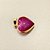 Pingente Coração Agata Rosa 16mm. Pedras Naturais Banhado a Ouro - Imagem 5