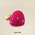 Pingente de Coração Agata Rosa 16mm. Pedras Naturais Banhado a Ouro - Imagem 3