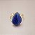 Anel de QUARTZO AZUL 13x18mm. Pedras Naturais Gota. Banhado a Ouro - Imagem 3