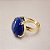 Anel de QUARTZO AZUL 13x18mm. Pedras Naturais Gota. Banhado a Ouro - Imagem 2