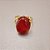 Anel de AGATA VERMELHA 13x18mm. Pedras Naturais Oval. Banhado a Ouro - Imagem 3