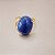 Anel de QUARTZO AZUL 13x18mm. Pedras Naturais Oval. Banhado a Ouro - Imagem 3