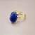 Anel de QUARTZO AZUL 13x18mm. Pedras Naturais Oval. Banhado a Ouro - Imagem 2