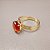Anel de AGATA VERMELHA 8x10mm. Pedras Naturais OVAL. Banhado - Imagem 2