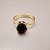 Anel de OBSIDIANA NEGRA 8x10mm. Pedras Naturais OVAL. Banhado - Imagem 3