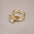 Anel de QUARTZO CRISTAL 8x10mm. Pedras Naturais OVAL. Banhado - Imagem 3