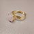 Anel de QUARTZO ROSA 8x10mm. Pedras Naturais OVAL. Banhado - Imagem 2