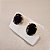 Brinco de OBSIDIANA NEGRA 8x10mm. Pedras Naturais Banhado a Ouro - Imagem 2