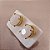 Brinco de QUARTZO BRANCO 8x10mm. Pedras Naturais Banhado a Ouro - Imagem 2