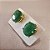 Brinco de QUARTZO VERDE 8x10mm. Pedras Naturais Banhado a Ouro - Imagem 2