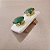 Brinco de QUARTZO VERDE 8x10mm. Pedras Naturais Banhado a Ouro - Imagem 5