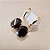 Brinco de OBSIDIANA NEGRA 6x8mm. Pedras Naturais Banhado a Ouro - Imagem 2