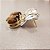 Brinco de OLHO DE TIGRE 6x8mm. Pedras Naturais Banhado a Ouro - Imagem 5