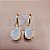 Brinco de OPALINA PEDRA DA LUA 6x8mm. Pedras Naturais Banhado a Ouro - Imagem 4