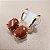 Brinco de PEDRA DO SOL 6x8mm. Pedras Naturais Banhado a Ouro - Imagem 2