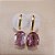 Brinco de AMETISTA 6x8mm. Pedras Naturais Banhado a Ouro - Imagem 4