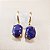 Brinco de QUARTZO AZUL 6x8mm. Pedras Naturais Banhado a Ouro - Imagem 2