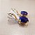 Brinco de QUARTZO AZUL 6x8mm. Pedras Naturais Banhado a Ouro - Imagem 4