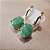 Brinco de QUARTZO VERDE 6x8mm. Pedras Naturais Banhado a Ouro - Imagem 2