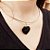 Pingente Coração Obsidiana Negra 26mm. Pedras Naturais Banhado a Ouro - Imagem 1