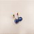 Brinco de Bolinha Agata Azul 8mm e 10mm. Pedras Naturais. Banho Ouro - Imagem 2