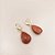 Brinco Pedra do Sol Gota 13x18mm. Pedras Naturais Banhado a Ouro - Imagem 2