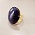 Anel Oval Pedra da Estrela 20x30mm. Pedras Naturais. Banhado a Ouro - Imagem 1