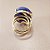 Anel Oval Quartzo Azul 20x30mm. Pedras Naturais. Banhado a Ouro - Imagem 3