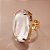 Anel Oval Cristal 20x30mm. Pedras Naturais. Banhado a Ouro - Imagem 2