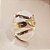 Anel Oval Cristal 20x30mm. Pedras Naturais. Banhado a Ouro - Imagem 1