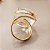 Anel Oval Cristal 20x30mm. Pedras Naturais. Banhado a Ouro - Imagem 3