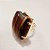 Anel Quadrado Olho de Tigre  25x25mm. Pedras Naturais. Banhado a Ouro - Imagem 1